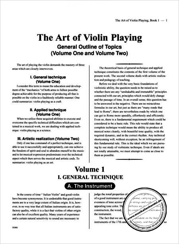 Notenbild für CF -O5365 - THE ART OF VIOLIN PLAYING 1