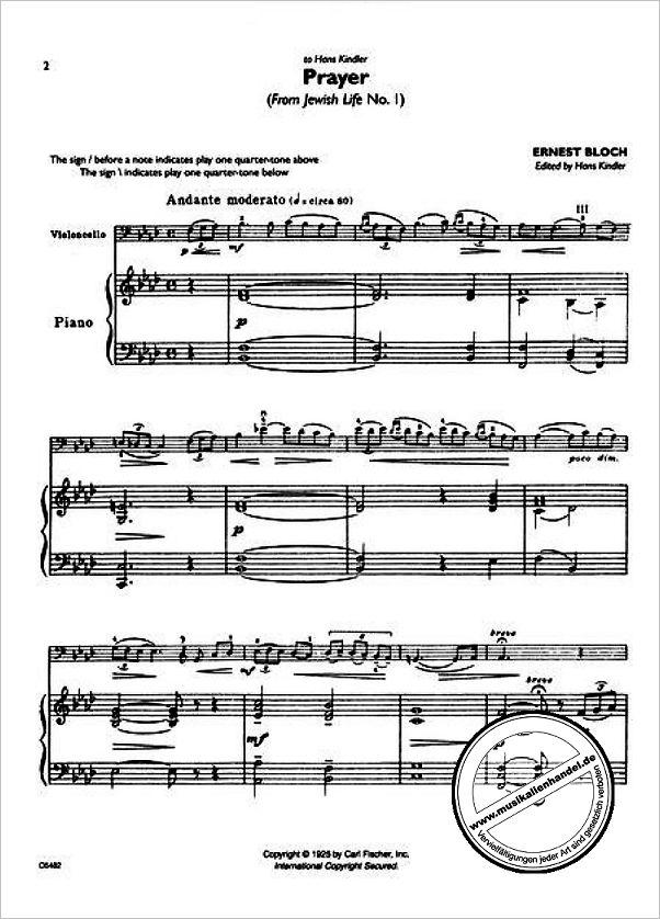 Notenbild für CF -O5482 - MUSIC FOR CELLO AND PIANO