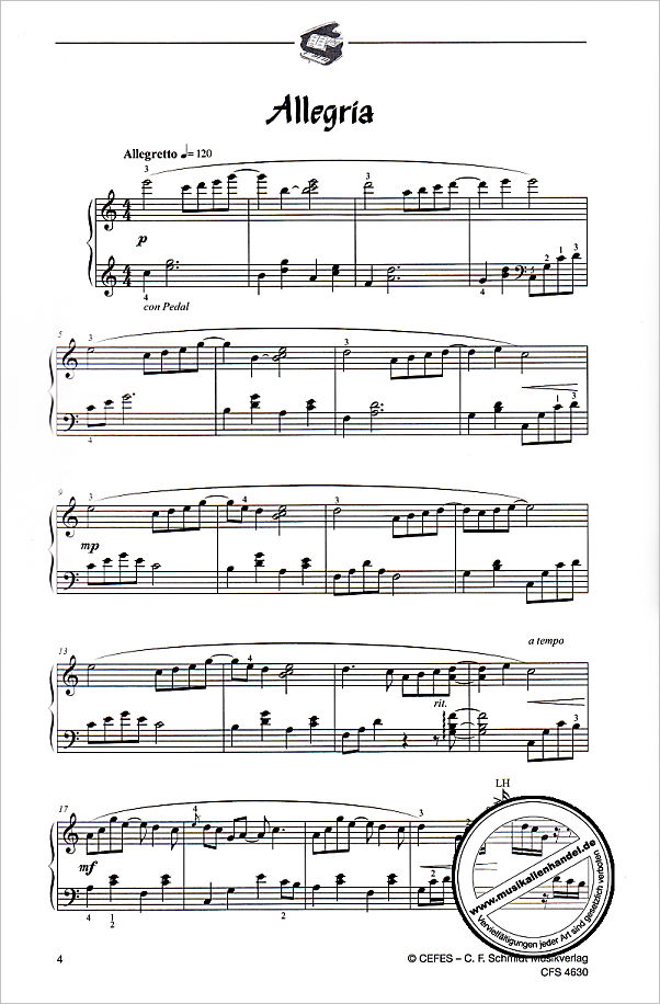 Notenbild für CFS 4630 - Klavierstücke