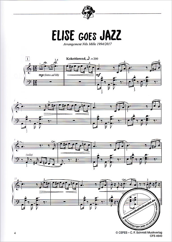 Notenbild für CFS 4640 - Für Elise goes Jazz