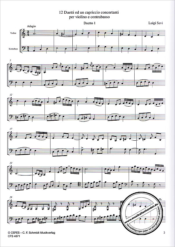 Notenbild für CFS 4671 - 12 Duetti ed un capriccio concertanti 1