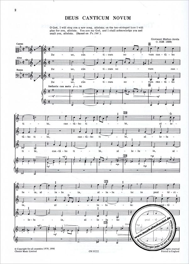 Notenbild für CH 55222 - SEVENTH CHESTER BOOK OF MOTETS