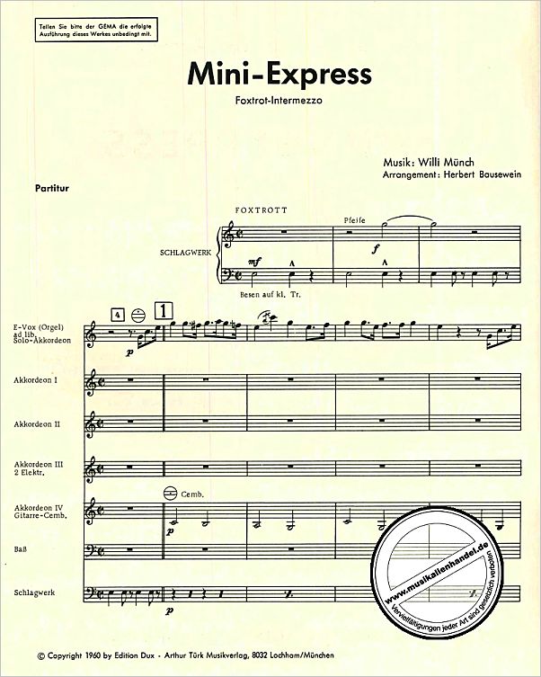 Notenbild für D 560 - MINI EXPRESS