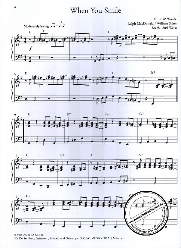 Notenbild für D 611 - SUSI'S BAR PIANO 2