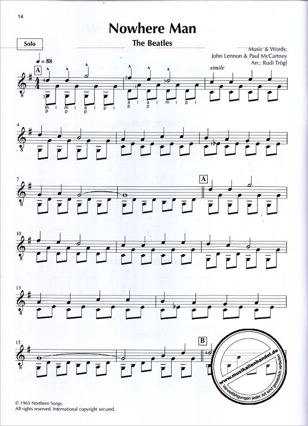 Notenbild für D 882 - POPS SONGS & OLDIES FOR GUITAR 2