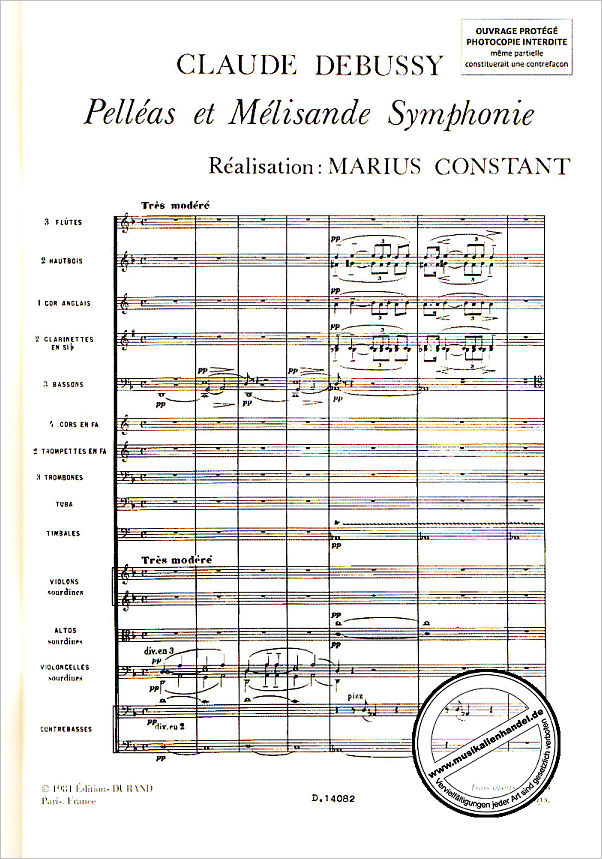 Notenbild für DF 01408200 - Pelleas Symphonie Poche Realisation Marius Constan
