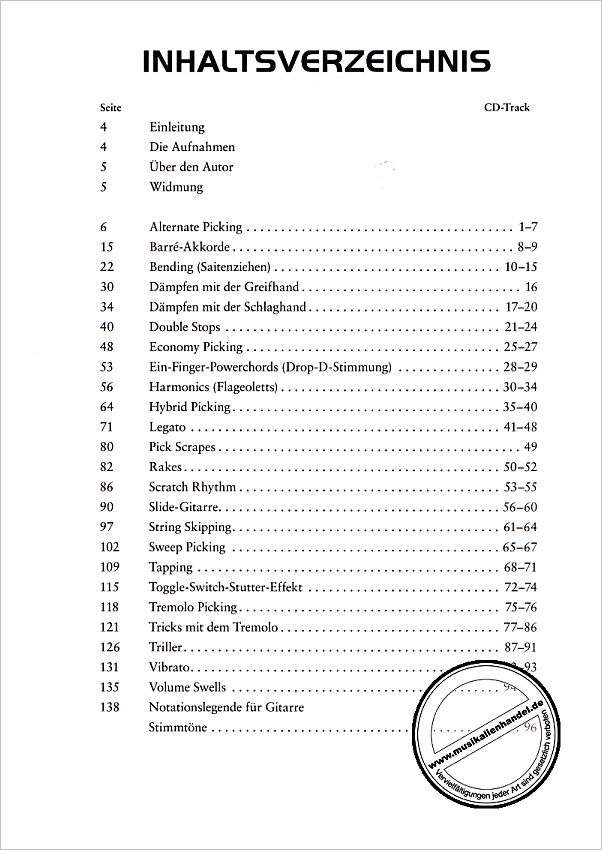 Notenbild für DH1145552 - Das Buch der Rockgitarrentechnik (+CD) : für E-Gitarre/Tabulatur