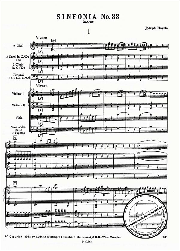 Notenbild für DM 233-P - SONFONIE NR 33
