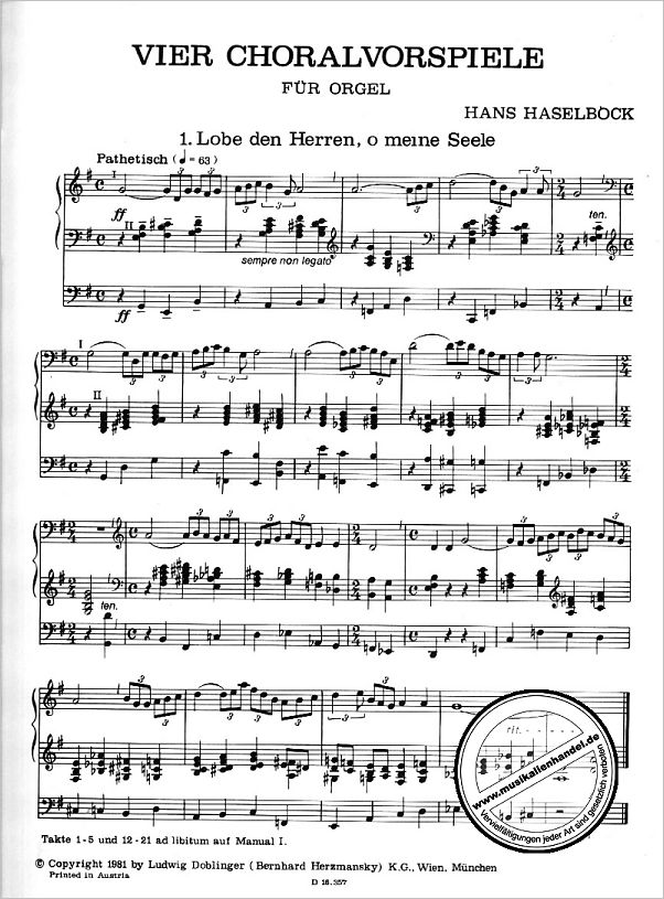 Notenbild für DO 02336 - 4 CHORALVORSPIELE