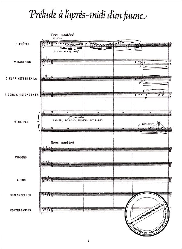 Notenbild für DP 40865-5 - PRELUDE A L'APRES MIDI D'UN FAUNE + 3 NOCTURNES