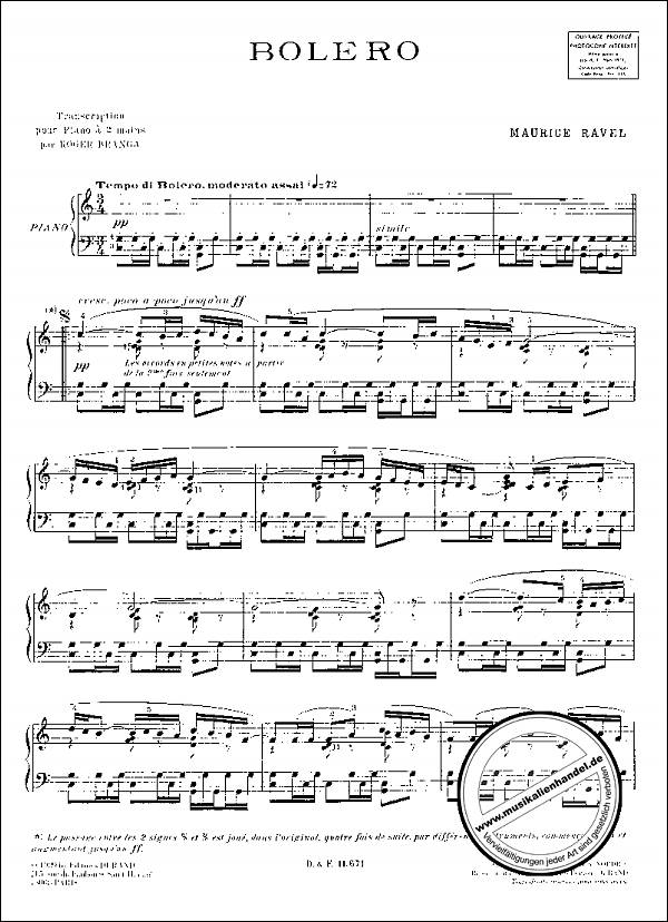 Notenbild für DUR 11671 - BOLERO