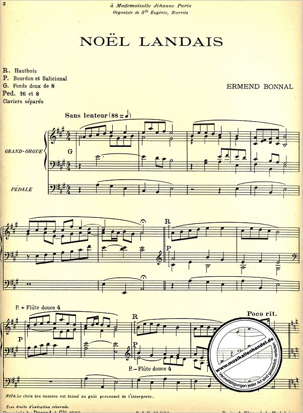 Notenbild für DUR 12882 - NOEL LANDAIS