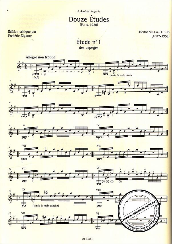 Notenbild für DUR 15851 - 12 ETUEDEN