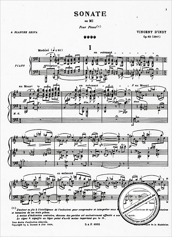 Notenbild für DUR 6993 - SONATE EN MI OP 63