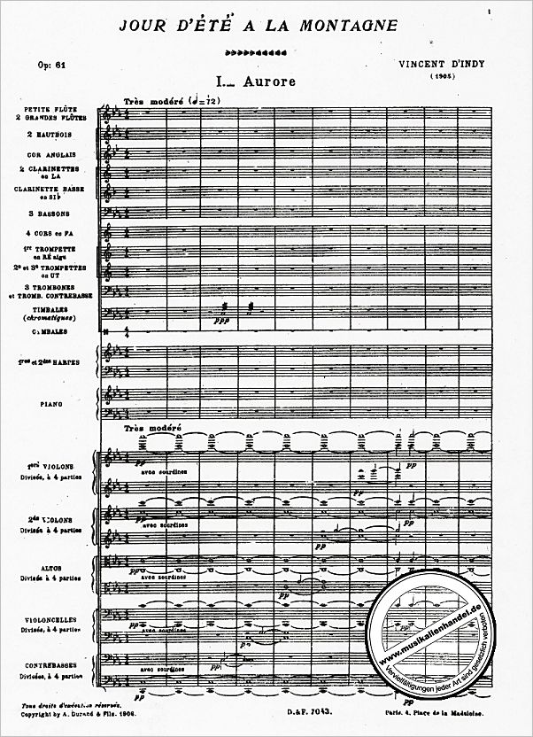 Notenbild für DUR 7043 - JOUR D'ETE A LA MONTAGNE OP 61