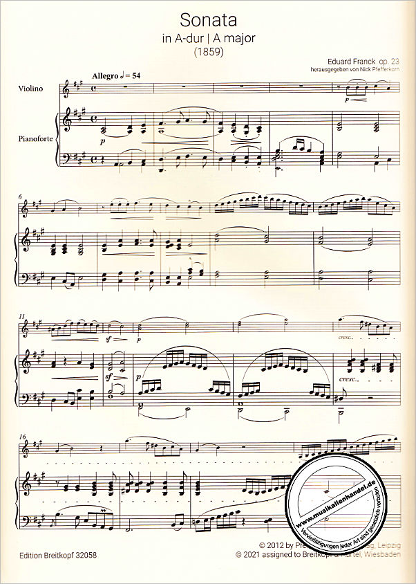 Notenbild für EB 32058 - Sonate 2 A-Dur op 23