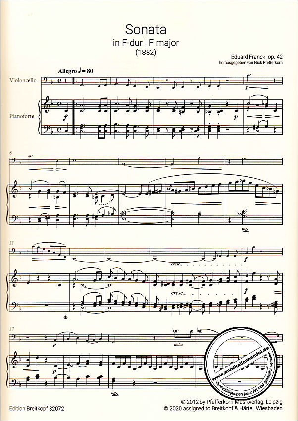 Notenbild für EB 32072 - Sonate 2 f-dur op 42