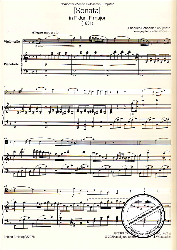Notenbild für EB 32078 - Sonate F-Dur