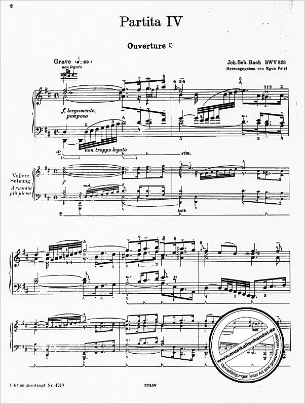 Notenbild für EB 4310 - PARTITEN 4-6 BWV 828-830