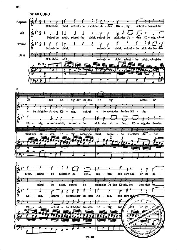 Notenbild für EB 6280 - JOHANNES PASSION BWV 245