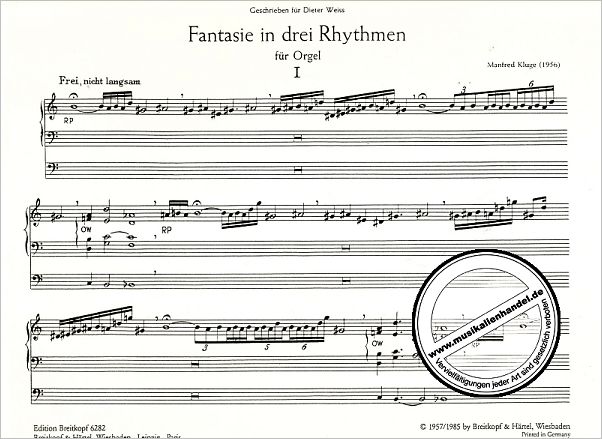 Notenbild für EB 6282 - FANTASIE IN DREI RHYTHMEN
