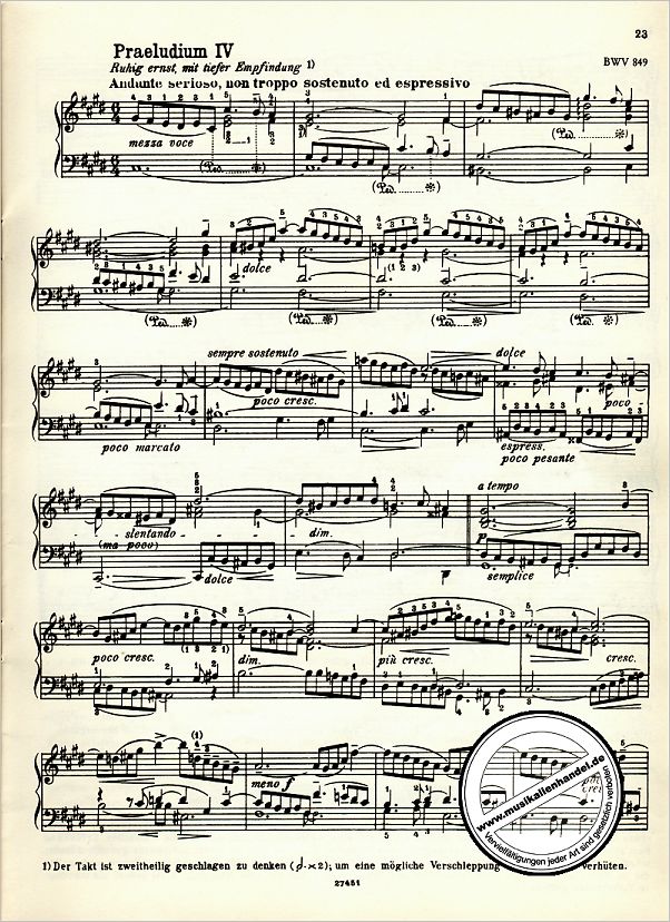 Notenbild für EB 6860 - DAS WOHLTEMPERIERTE KLAVIER 1/1 BWV 846-853