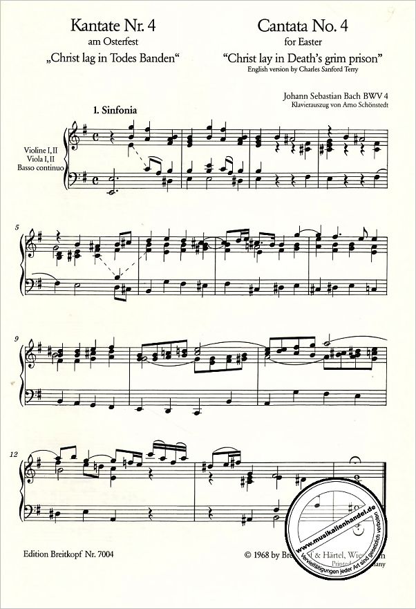 Notenbild für EB 7004 - KANTATE 4 CHRIST LAG IN TODESBANDEN BWV 4