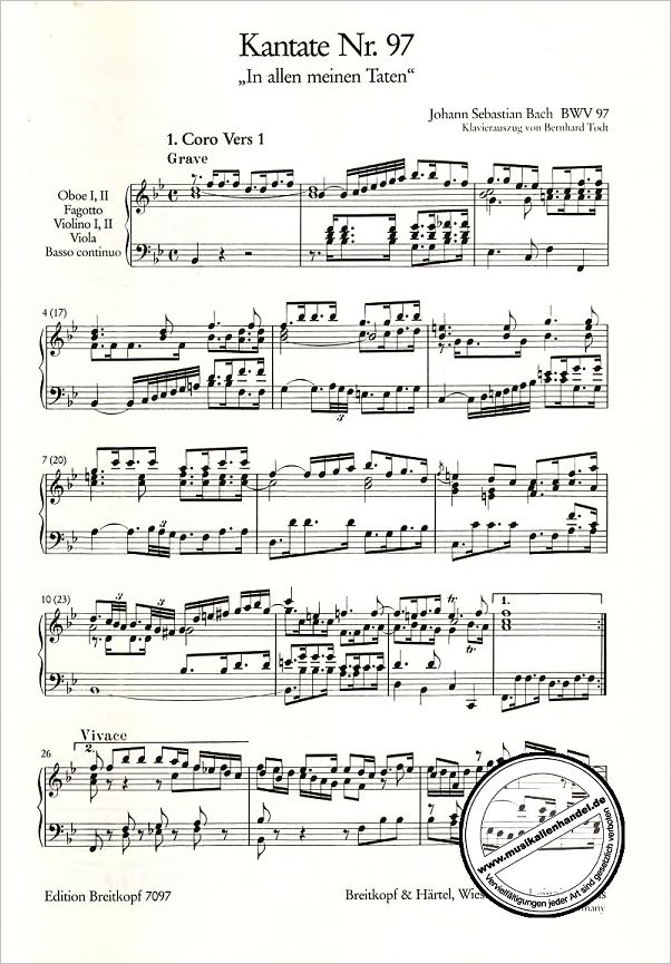 Notenbild für EB 7097 - KANTATE 97 IN ALLEN MEINEN TATEN BWV 97