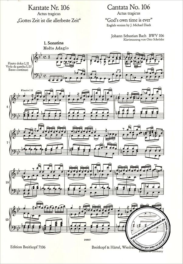 Notenbild für EB 7106 - KANTATE 106 GOTTES ZEIT IST DIE ALLERBESTE ZEIT BWV 106
