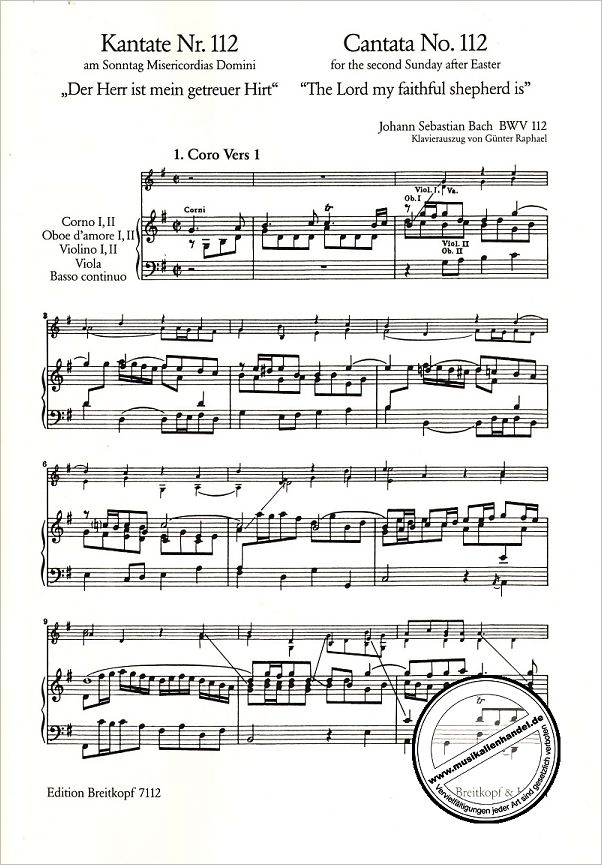 Notenbild für EB 7112 - KANTATE 112 DER HERR IST MEIN GETREUER HIRT BWV 112