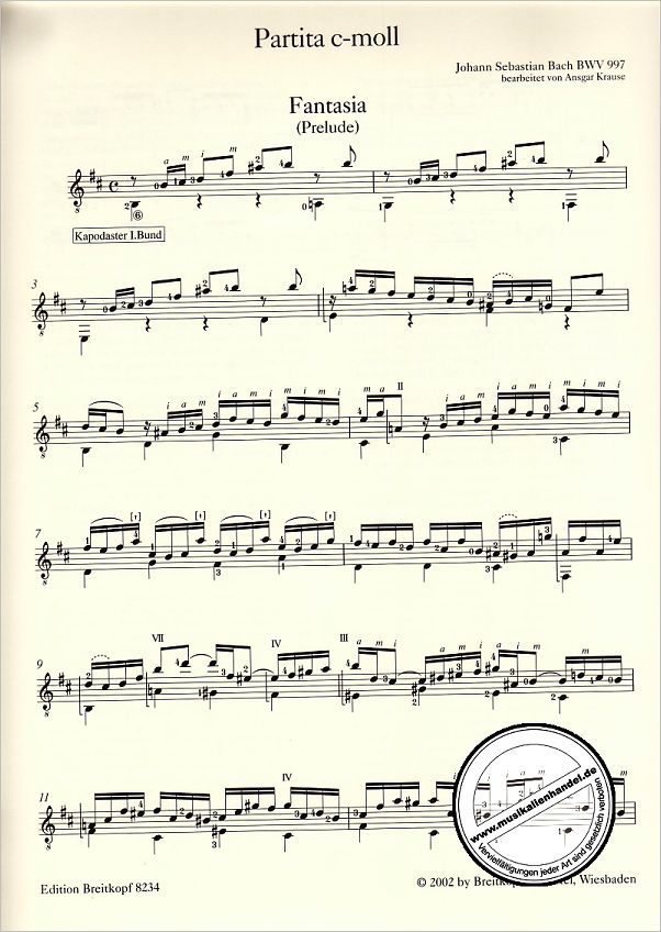 Notenbild für EB 8234 - PARTITA C-MOLL BWV 997
