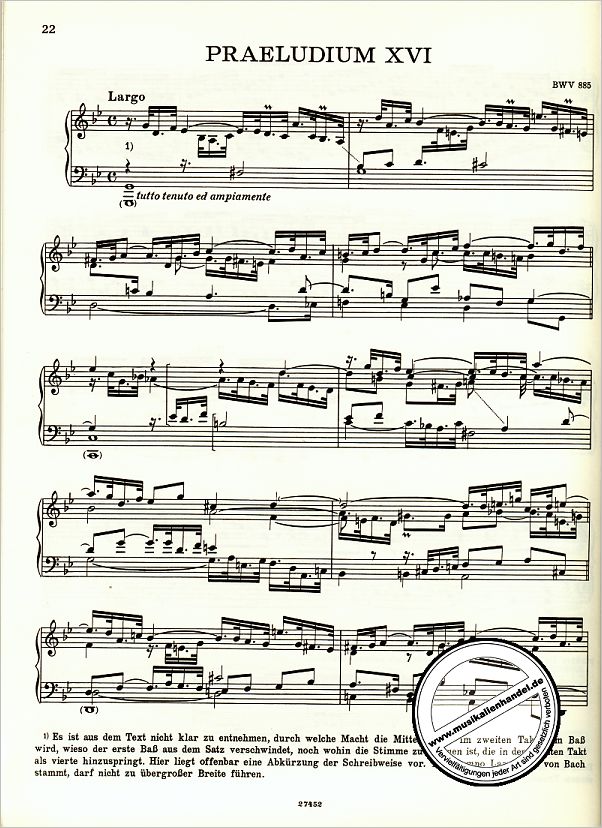 Notenbild für EB 8278 - DAS WOHLTEMPERIERTE KLAVIER 2/3 BWV 883-888