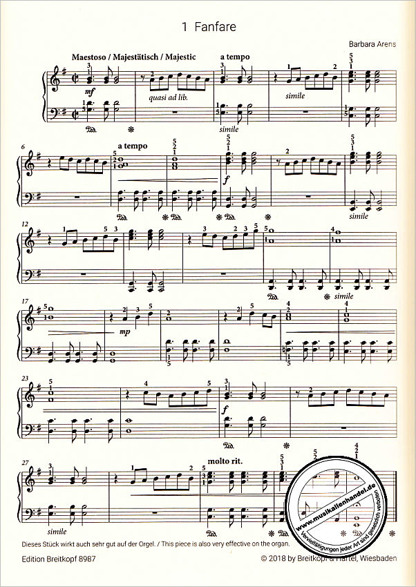 Notenbild für EB 8987 - Small hand piano