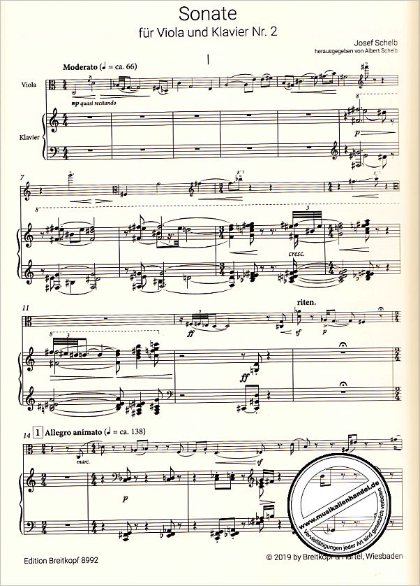 Notenbild für EB 8992 - Sonate 2