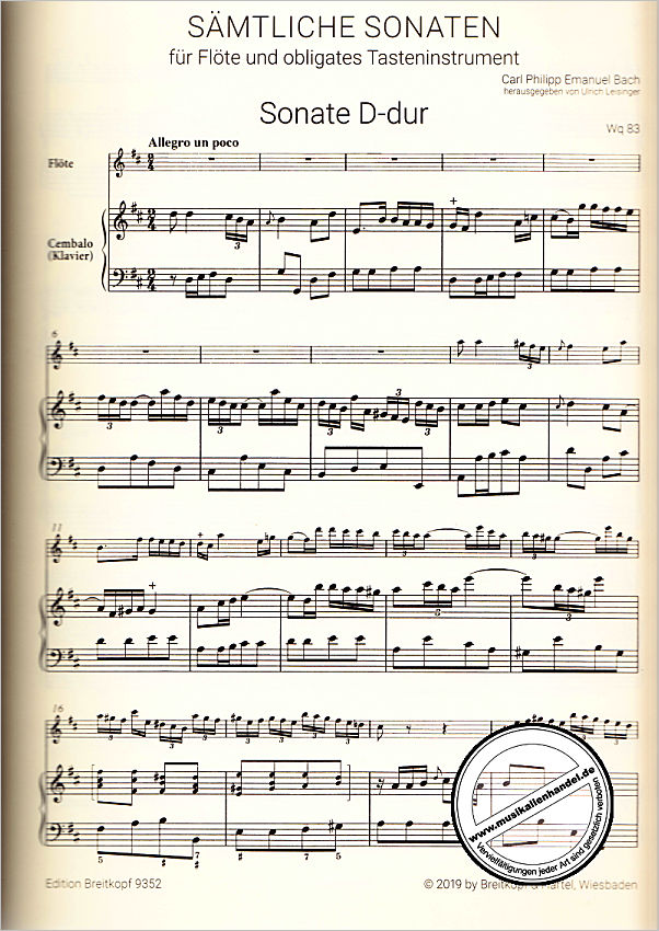 Notenbild für EB 9352 - Sämtliche Sonaten 1