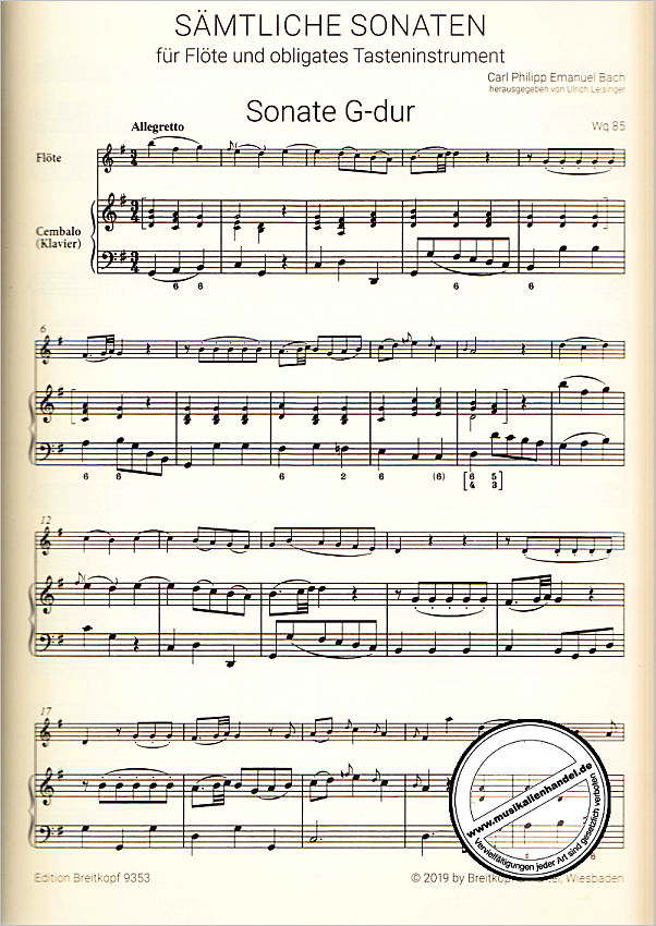 Notenbild für EB 9353 - Sämtliche Sonaten 2