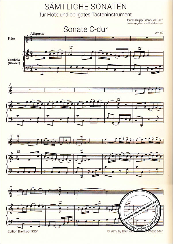 Notenbild für EB 9354 - Sämtliche Sonaten 3