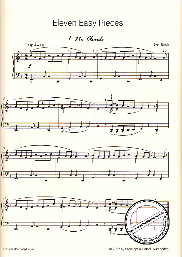 Notenbild für EB 9378 - 11 Easy pieces