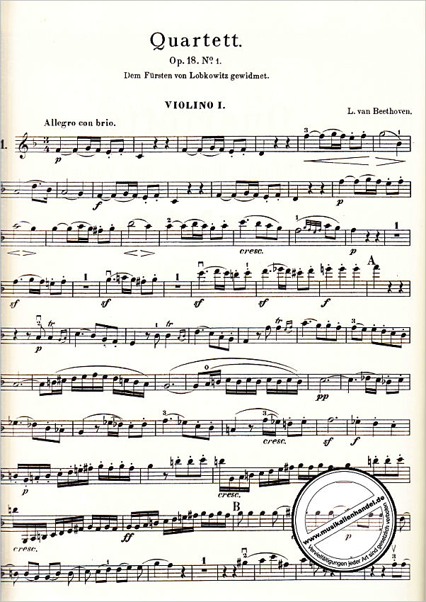 Notenbild für EBKM 254 - Quartette op 18 (Nr 1-6)