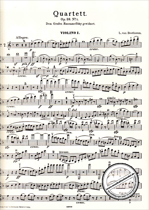 Notenbild für EBKM 266 - Quartette op 59 74 + 95