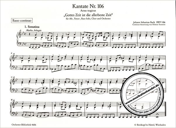 Notenbild für EBOB 4606-ORG - KANTATE 106 GOTTES ZEIT IST DIE ALLERBESTE ZEIT BWV 106