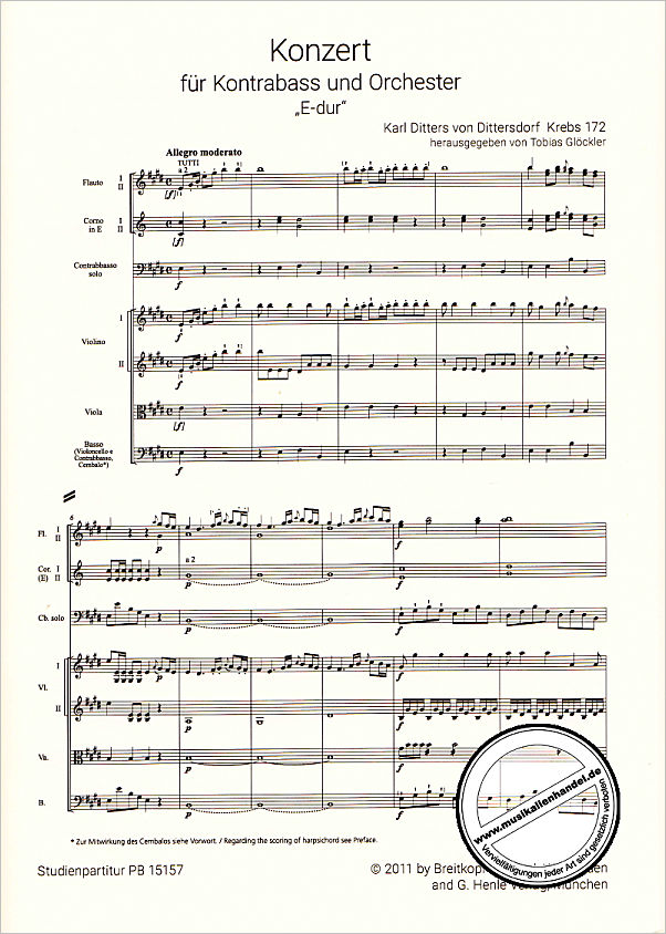 Notenbild für EBPB 15157-07 - Konzert E-Dur