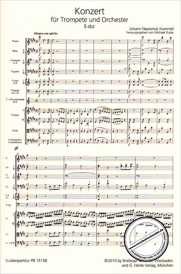 Notenbild für EBPB 15158-07 - Konzert E-Dur