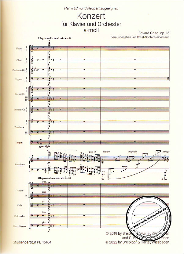Notenbild für EBPB 15164 - Konzert a-moll op 16