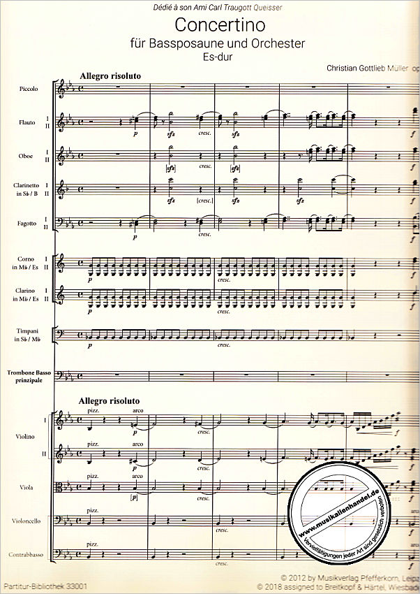Notenbild für EBPB 33001 - Concertino Es-Dur op 5
