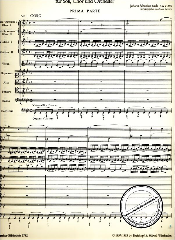 Notenbild für EBPB 3792 - JOHANNES PASSION BWV 245