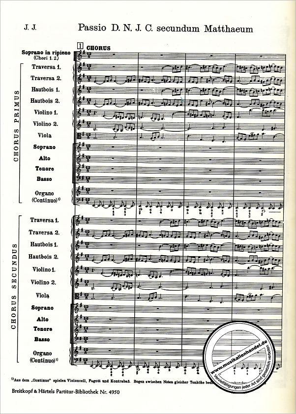 Notenbild für EBPB 4950 - MATTHAEUS PASSION BWV 244