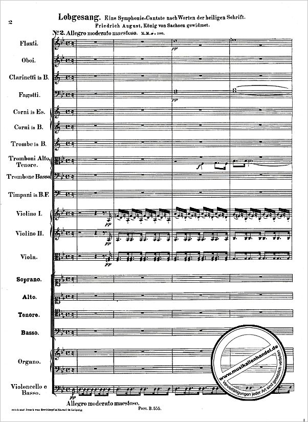 Notenbild für EBPB 5102 - LOBGESANG B-DUR OP 52 (SINFONIE 2)