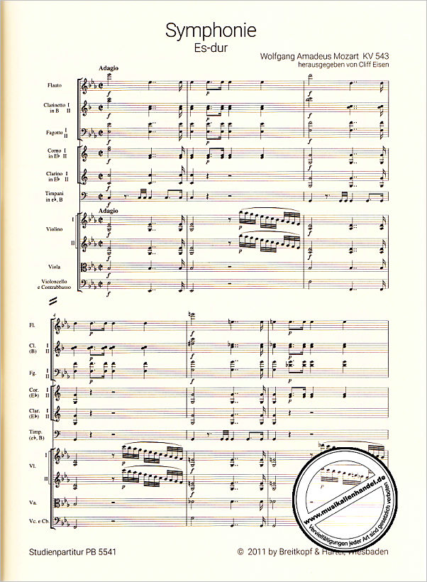 Notenbild für EBPB 5541-07 - Sinfonie 39 Es-Dur KV 543