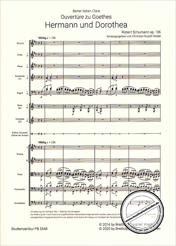 Notenbild für EBPB 5548-07 - Ouvertüre zu Goethes Hermann und Dorothea op 136